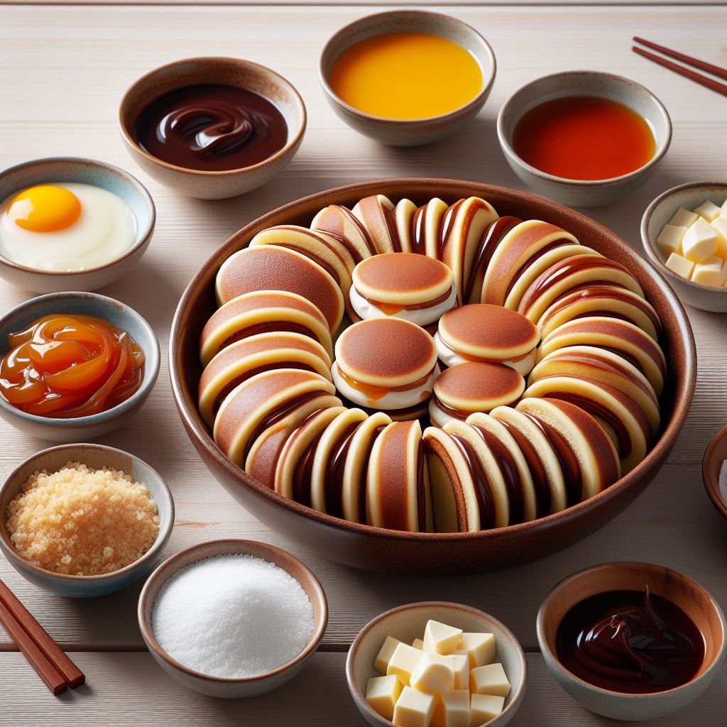 Distintos Dorayakis con sus respectivos rellenos por separardos.